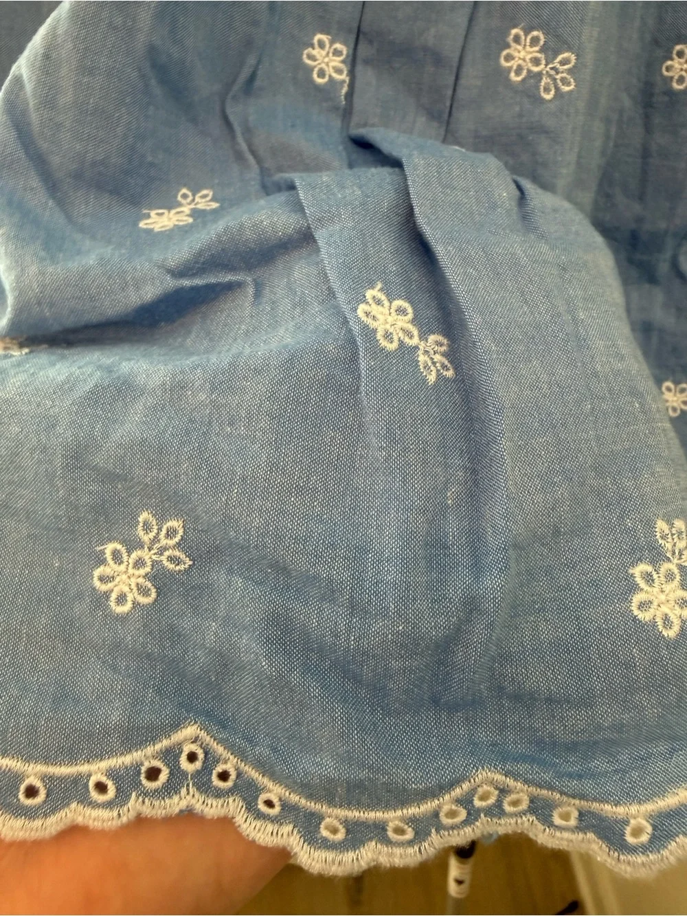 Blue Smocked Islet Floral Dress